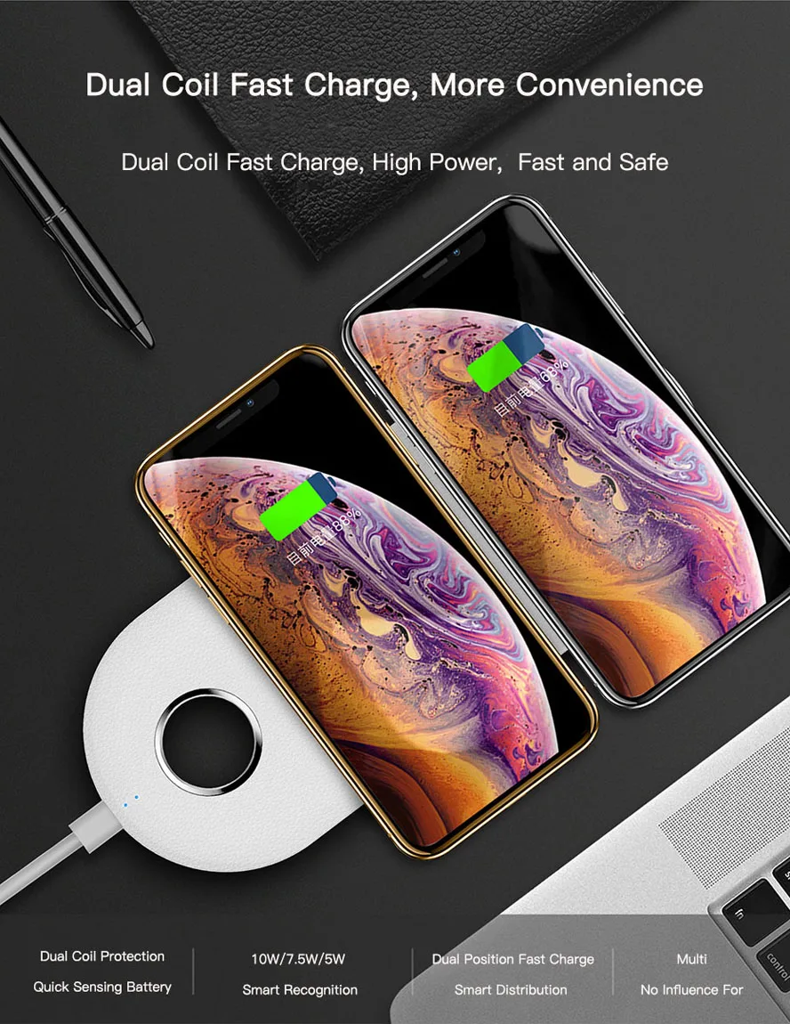 3 в 1 QI Беспроводное зарядное устройство для Apple Watch 5 2 3 4 серии AirPods 2 iPhone X 8 Plus XS 11 Max XR быстрая Беспроводная зарядная док-станция