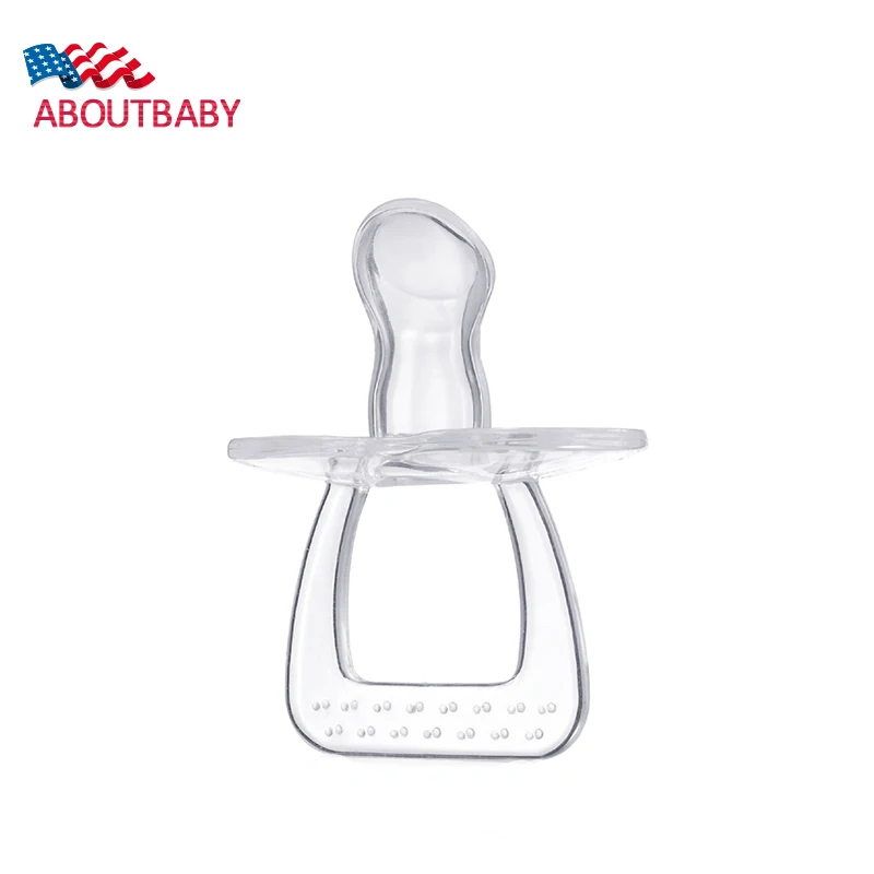 Silicone Baby Transparent Pacifier Soother Teether Pacifier Clipin