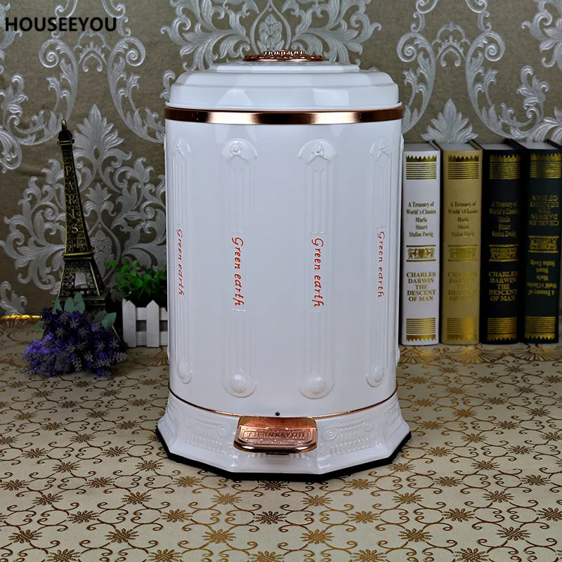 

6L/10L High Quality Quite Dustbin Foot Pedal Garbage Can Room Trash Can European Waste Bins for Home Cleaning Tool and Decorate