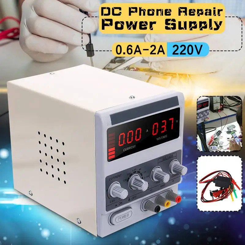 

Professional Repairing Tools DC Power Supply for Mobile Phone Repair Power Test Regulated LED Display Accessories 220V 0.6A-2A