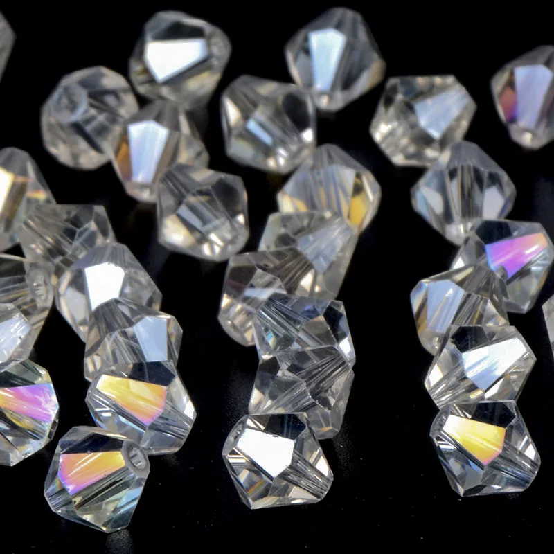 

High quality 5301 white color crystal ab color Crystal Bicone Beads 3mm 4mm 6mm 8mm 10mm supply Bicone Czech Loose Glass bead
