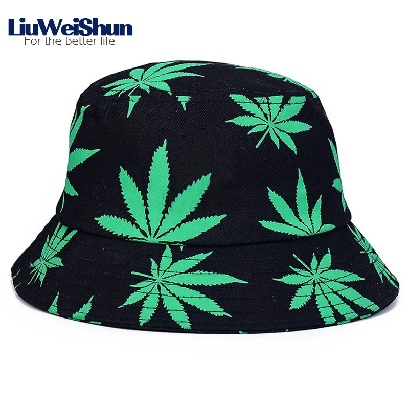 

[LWS]Spring Summer Maple Leaf Bucket Hat hip Hop Bob Panama Women Caps Cotton Outdoor Fishing Flat Caps Men hunting Bucket Hats