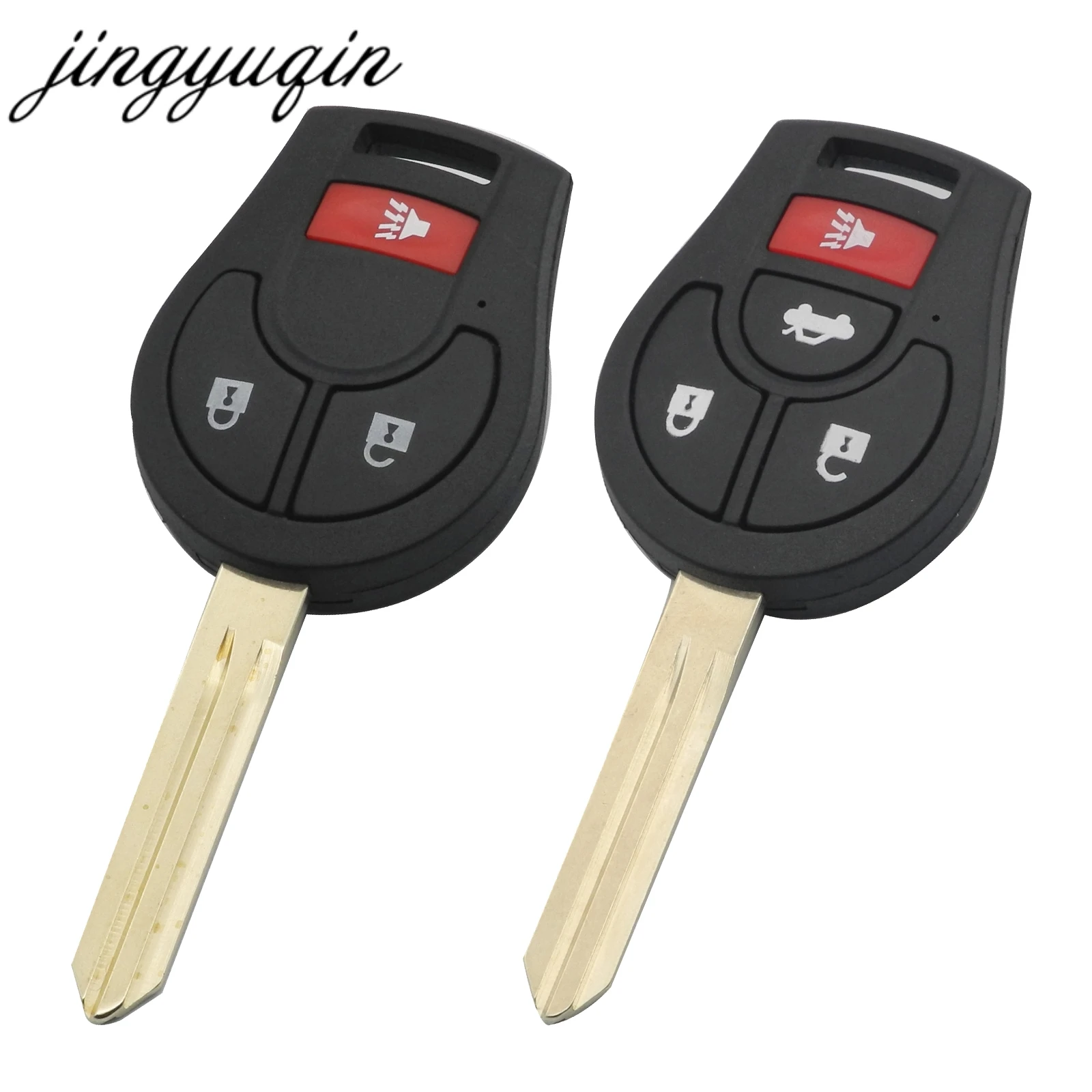 

jingyuqin 10pcs 3/4 Buttons Car Remote Key Shell for NISSAN Juke March Qashqai Sunny Sylphy Tiida X-Trail Cube S SL Rogue