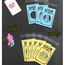 Большой 70x100 мм 100 шт./лот милый пакет для печенья самоклеющиеся Подарочные бутылки пластиковый пакет печенье закуски пакет для выпечки 100x100 мм