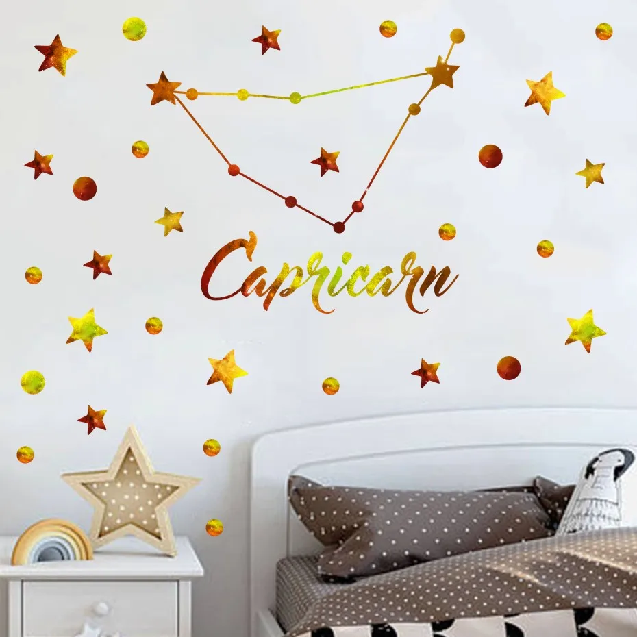 12 Constellation Starry Sky Star  Wall Sticker For Kids Rooms  (1)