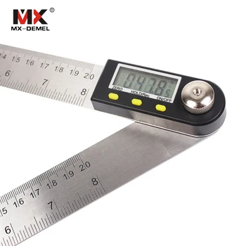 

MX-DEMEL 200mm Digital Protractor Inclinometer Goniometer Level Measuring Tool Electronic Angle Gauge Stainless Steel Ruler