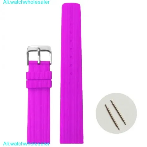 20mm New Purple Color Silicone Jelly Rubber Ladies Watch Band Straps WB1071I20JB