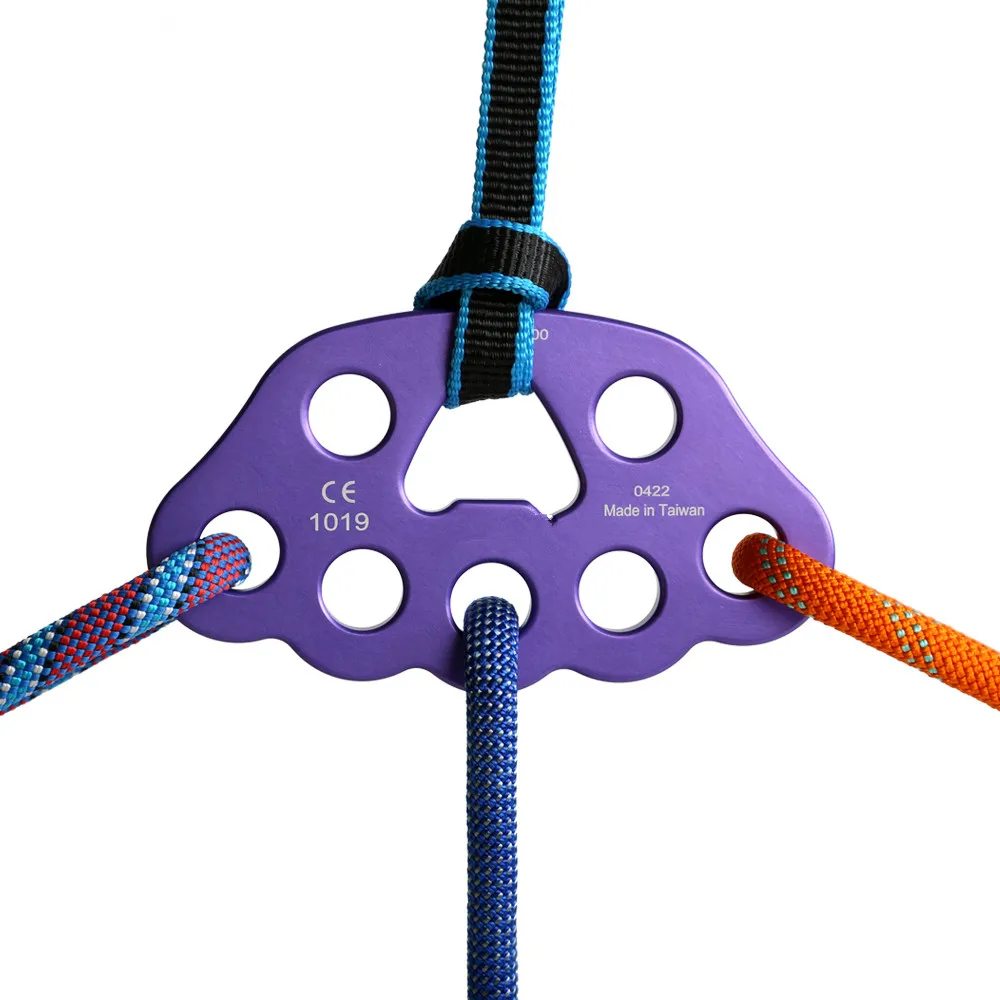 Climbing Belay Device 8 hole Component Force Plate 45KN Rope Separator