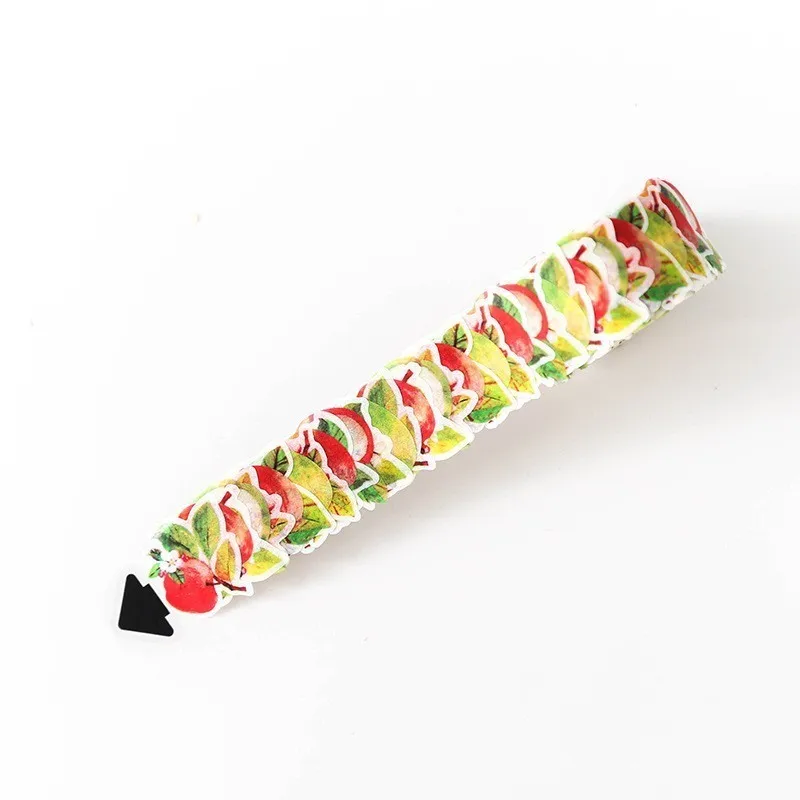 Клейкая ручная наклейка s креативный цветок Kawaii мультяшная бумага DIY декоративная лента для фотографий наклейка подарочные товары для рукоделия 06537 - Цвет: Apple