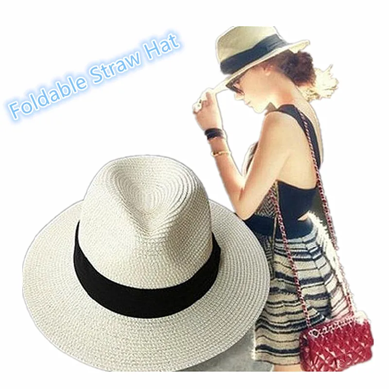BomHCS новые летние женские Складная соломенная шляпа модные уличные дорожные пляжные солнцезащитные шляпы кепки 17F-311MZ5