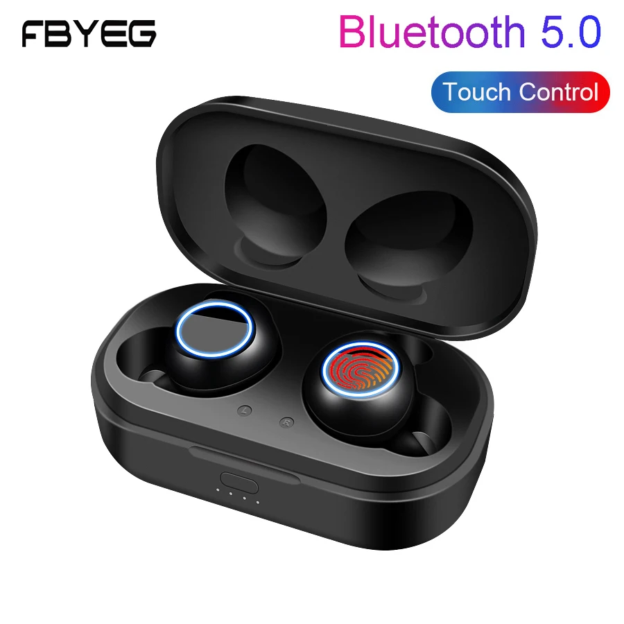 

Fbyeg TWS Wireless Earphones Bluetooth 5.0 X118 Mini Sport Headset Stereo Bass Earbuds Touch control with charging earphone