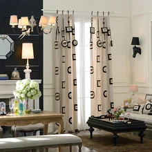 Embroidery horse keys curtains cotton and linen curtain quality plain window curtains for living room custom made door curtain