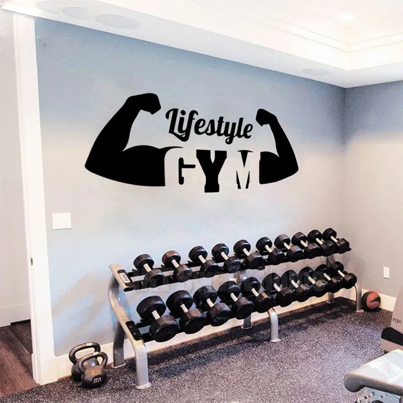 Gym Lifestyle Gymnasium Athletes Muscle Sport Removable Vinyl Wall