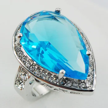 

Blue Crystal Zircon Fashion Women 925 Sterling Silver Ring F966 Size 6 7 8 9 10