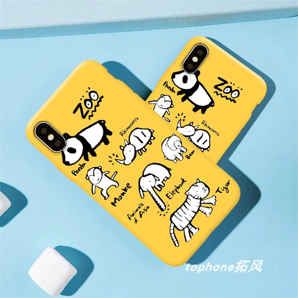 

Fun Cartoon Yellow Case For iPhone Xs Max Xr Xs X 10 Original Design Soft Phone case Cover For iPhone 8 7 6s 6 Plus 8Plus Fundas