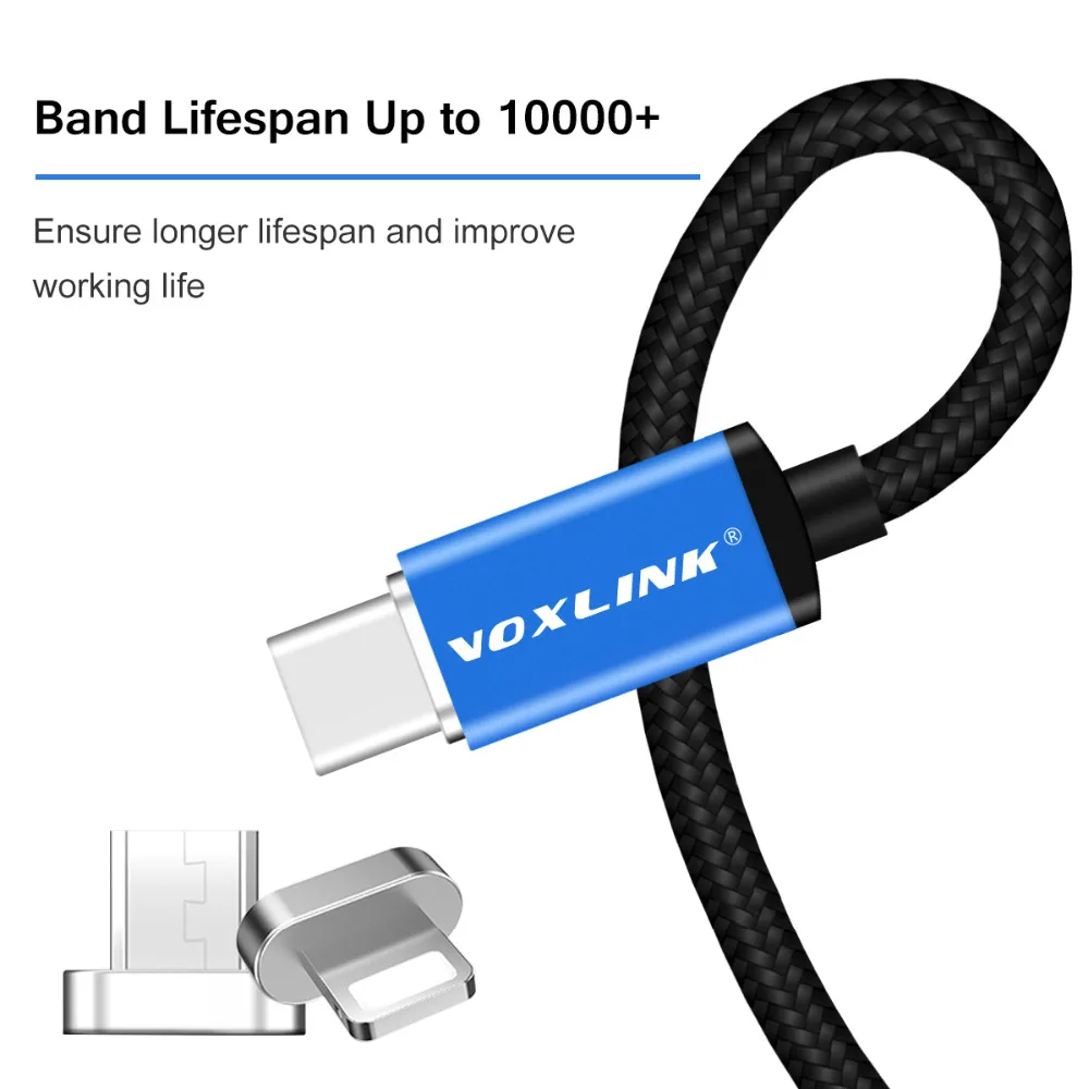 VOXLINK 3 в 1 Магнитная Micro USB кабель для зарядки iPhone 8 7 6 S плюс samsung HUAWEI LG 2.4A usb type c|cable