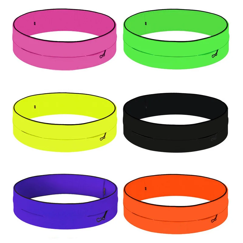 

Hot Selling Waist Belt With Zipper Pocket Phone Pouch Elastic Belts for Travel Outdoor Sports Walking Running