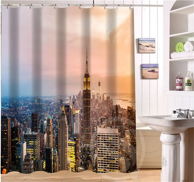 New York City Personalized Custom Shower Curtain Bath Curtain
