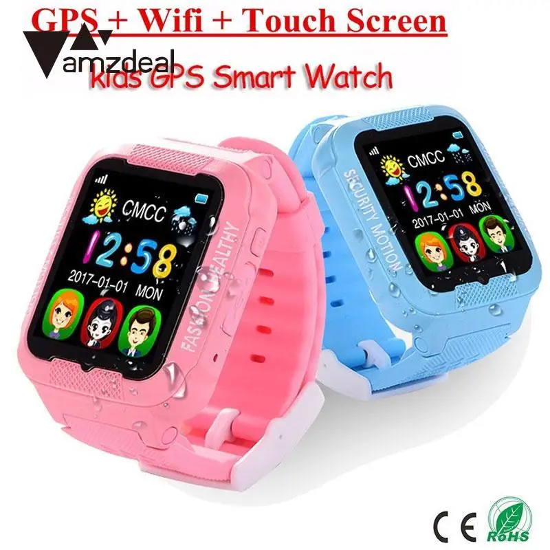 

Amzdeal 1.5 inch Bluetooth Smart GPS Watch Security SOS Call Position Location Device Monitoring Tracker Phone Kid Safe Gift