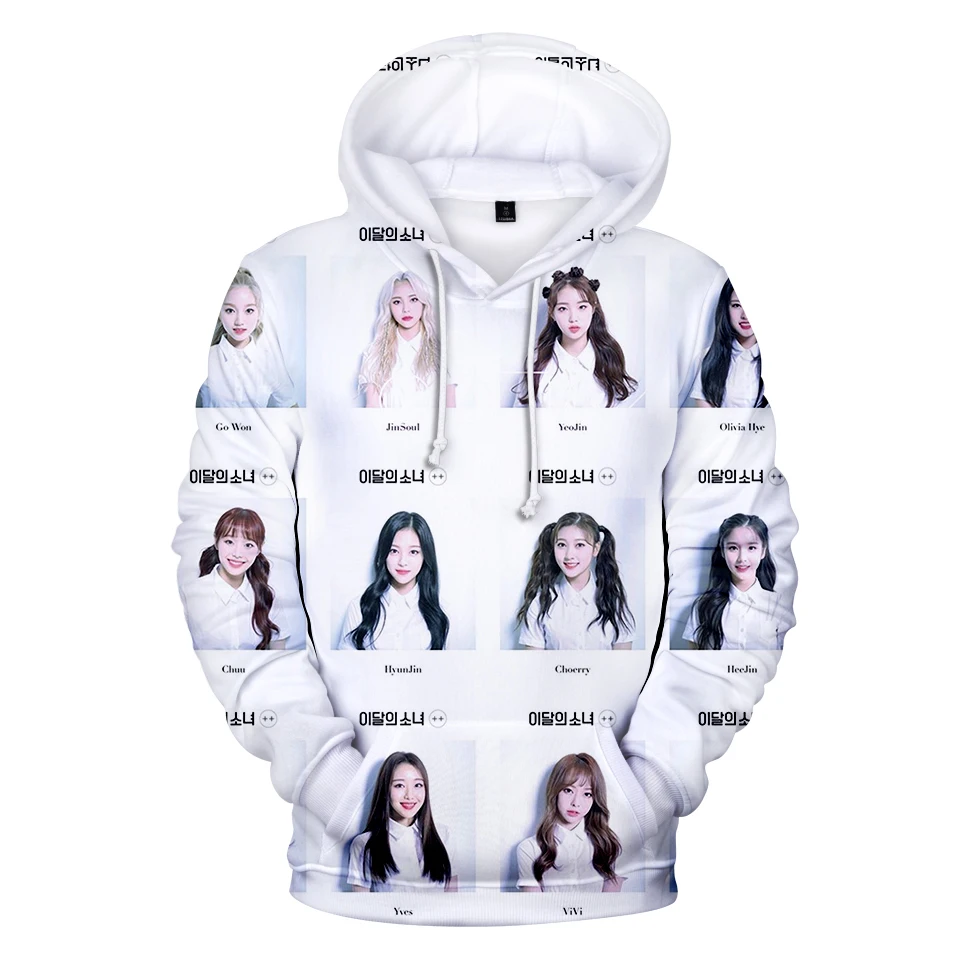 Хип хоп новая 3D Толстовка LOONA Team известный корейский идол принт Повседневная
