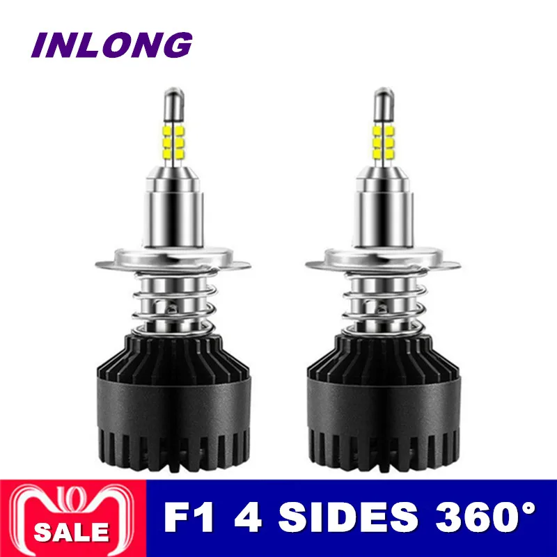 

Inlong 2Pcs H4 LED Headlight Bulbs H11 H1 H7 9005 9006 SAM Chips 80W 10800LM 6500K Car Led Auto Headlamp Headlights Fog Lights