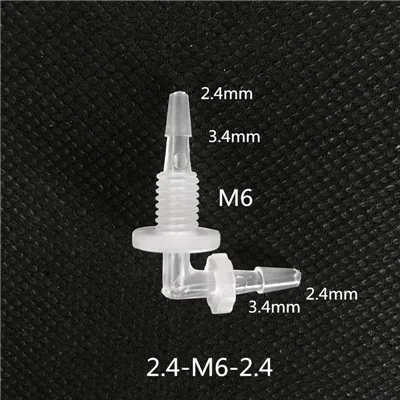 1 шт. 2,4 мм-11,1 мм Пластиковые резьбовые 90 градусов коленчатые соединители для аквариумная система(отправить с гайкой - Цвет: 2.4-M6-2.4mm