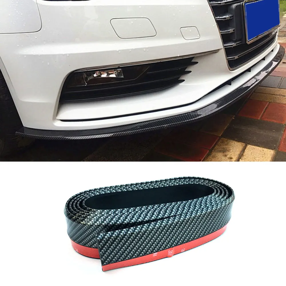 Carbon Fiber Look Front Bumper Lip Kit Protector Fit For All Cars Car