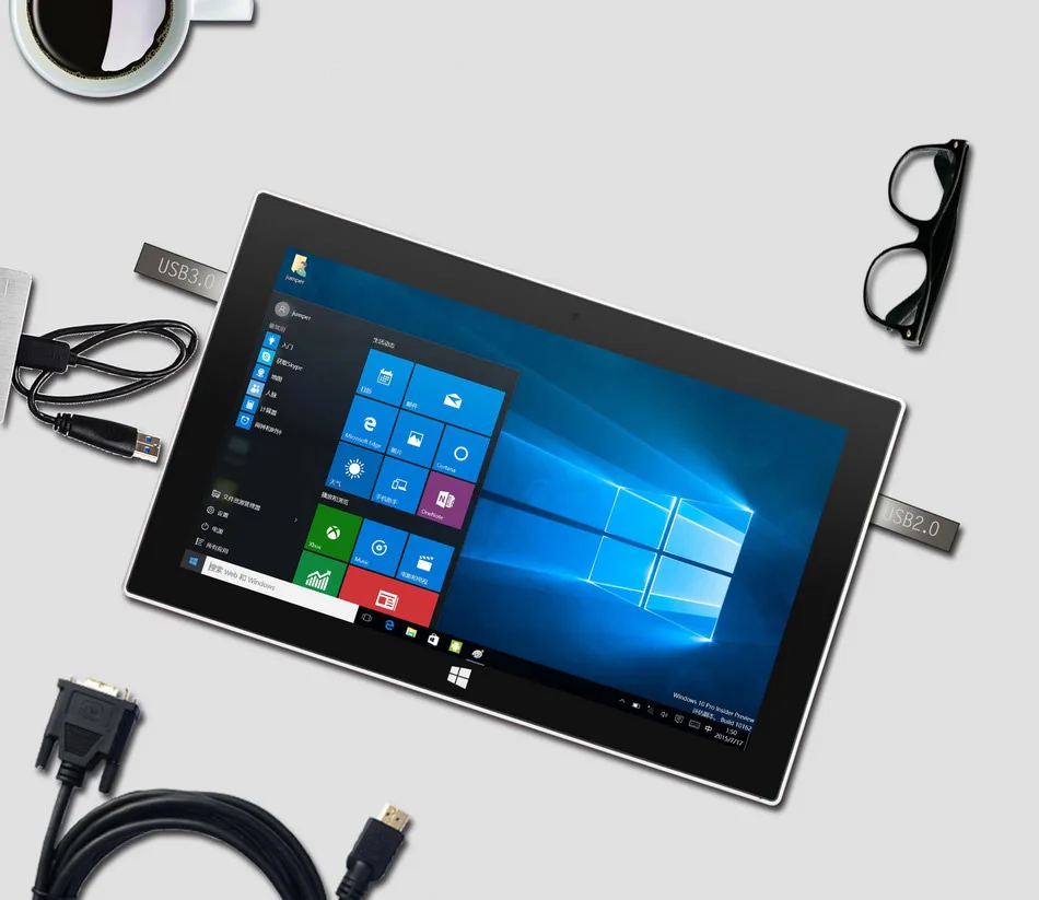 Jumper EZpad 5SE tablet PC 10.6\'\' Windows 10 IPS 1920 x1080 Intel Cherry Trail Z8300 4GB 64GB HDMI BT WiFi windows tablet laptop (1) cc