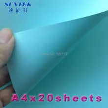 20 листов синий тонированный базовый стикер прозрачная наклейка бумага струйная водная горка переводная бумага для белых чернил