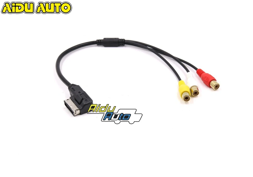 

AIDUAUTO AMI MMI 3 RCA Phono AV Composite Audio Video Media Cable Lead For Audi A1 A7 A8 Q7 S7 Compatible Jack/Cinch Playback