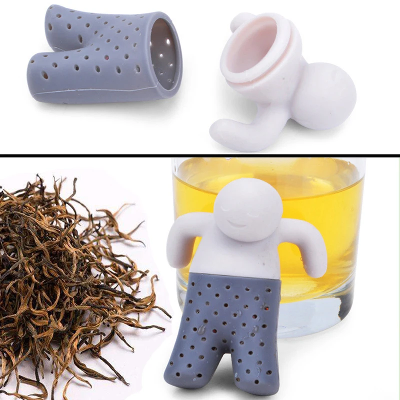

Leaf Tea for Brewing Mr little man tea strainer Silicone Tea bags tea making device R#