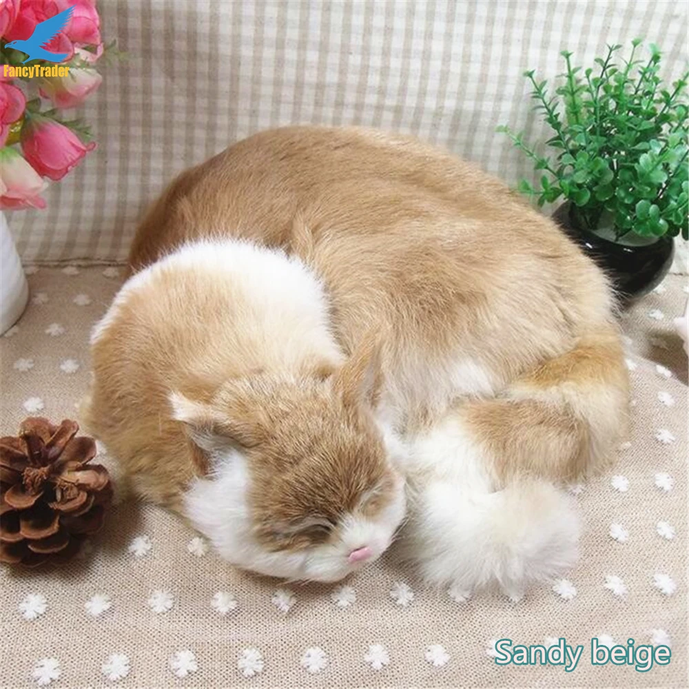 Top Quality Lifelike Emulational Cat Plush Toy Gift for Decoration 3 Colors (10)