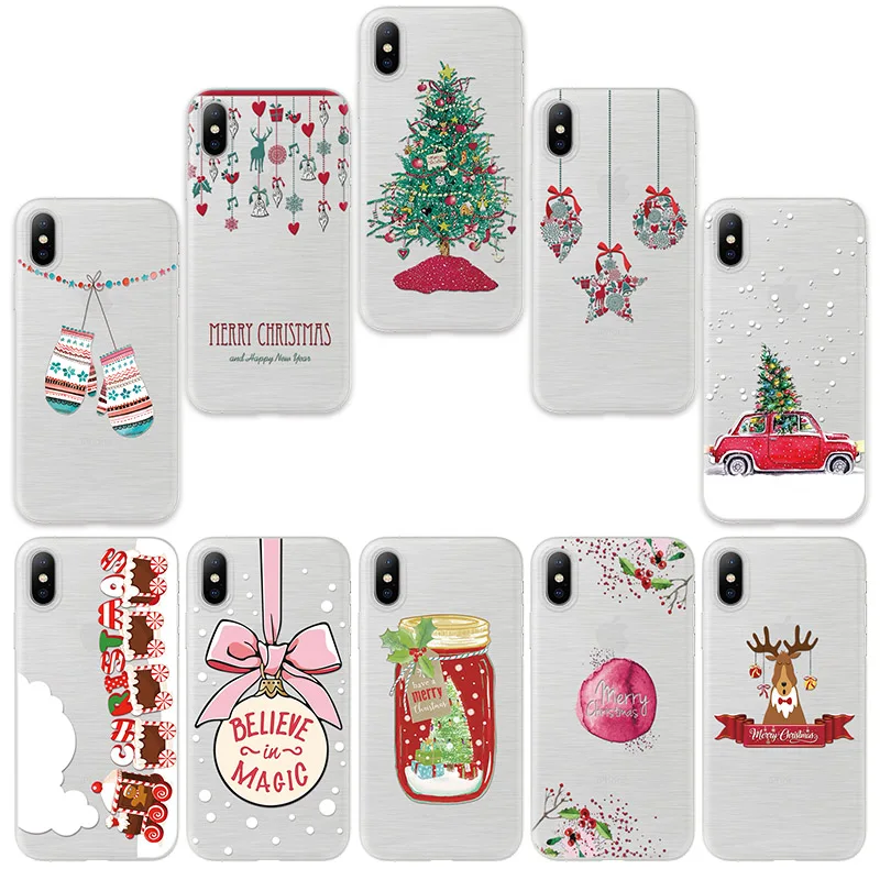 

Merry Christmas Winter Phone Case For Apple iPhone 5 5S SE Case 3D Relief Patterned Lovely Emboss Soft TPU Cover Christma Funda