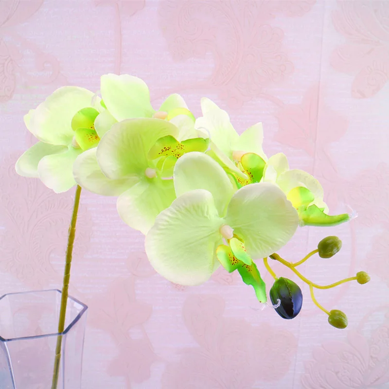 Flone Artificial Orchid Silk Fake Flowers Branch 78cm Butterfly Orchid Wedding Arch Flowers Home Balcony Decoration Orchidea (12)