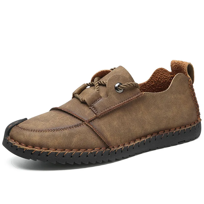 

2019 new men's casual leather shoes soft and comfortable leather loafers shoes men wild lightweight men's shoes large size 45 46