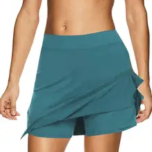 Женские спортивные юбки для занятий спортом, бега, тенниса, гольфа, тренировок, женская мода, защитные штаны, плотная мини-юбка синего цвета