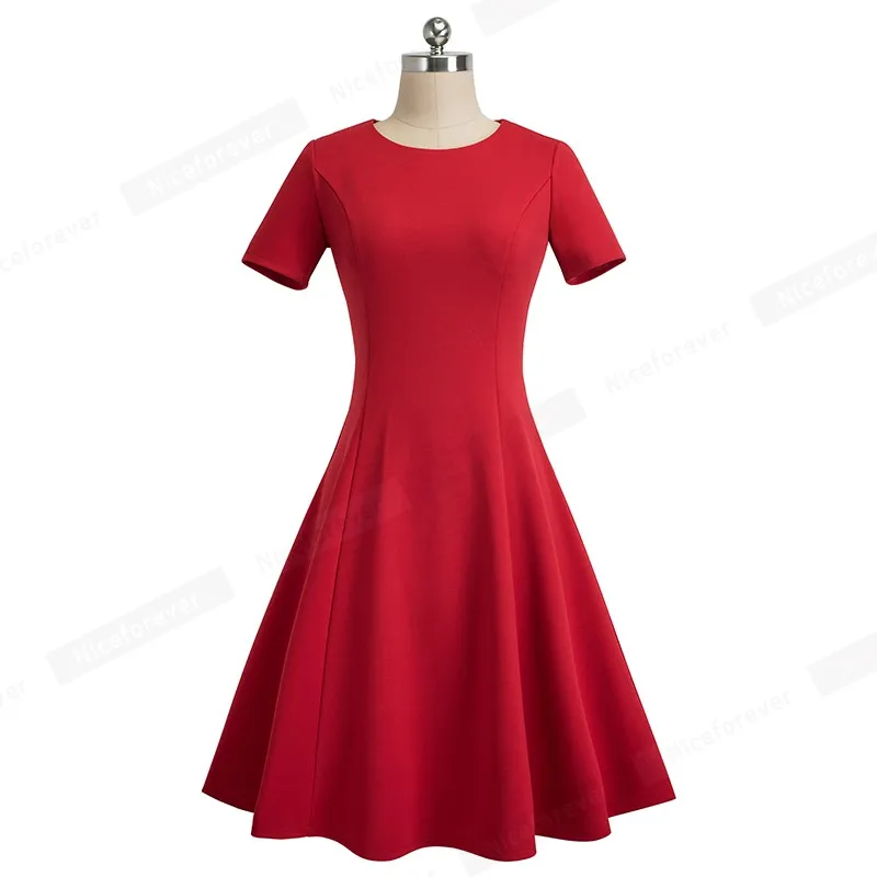 Для женщин Повседневное летнее платье с пышной юбкой качели элегантные вечерние платье трапециевидной формы платье с коротким и широким подолом HA110