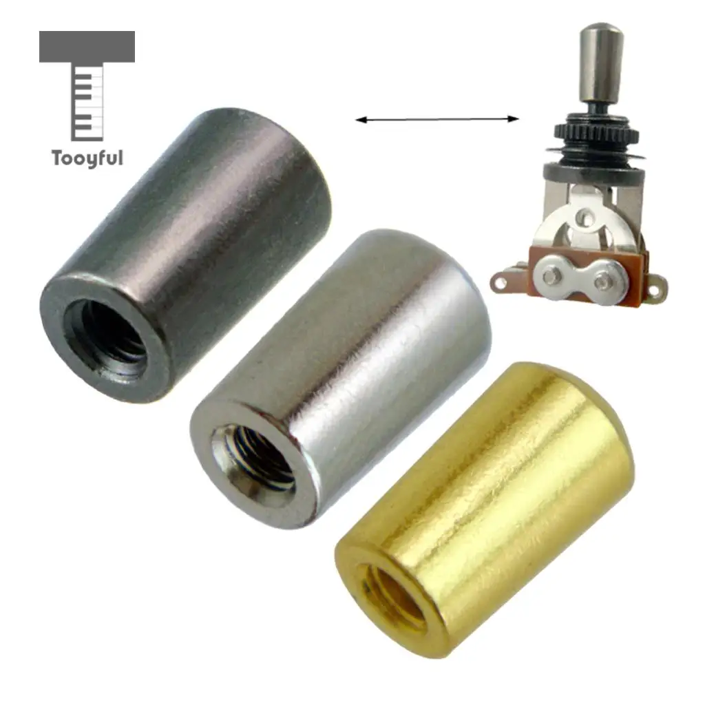 

Tooyful 3Pcs Internal Thread 4mm Brass 3 Way Toggle Switch Knobs Cap Tip Button for LP Electric Guitar Parts Replacements