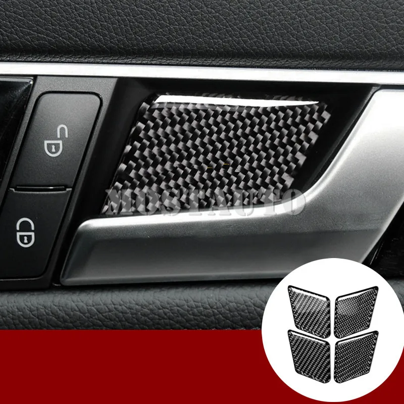 For Benz E Class W212 Carbon Fiber Car Door Handle Bowl Trim Cover 2010