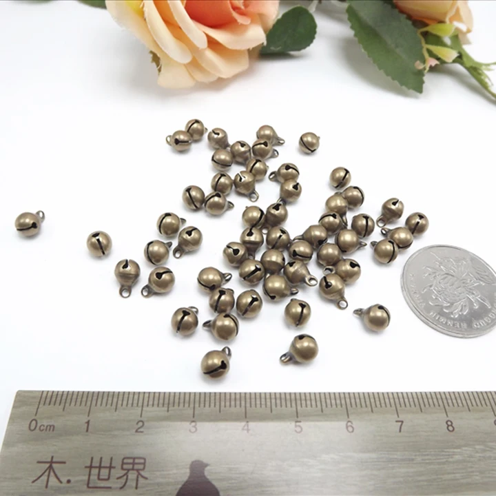 

Jewelry finding & components parts Little bronze bell 6 mm silver bells diy accessories bracelet material #JY105