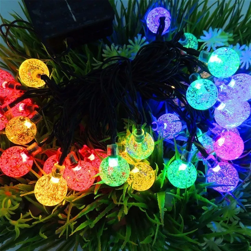 

30 LED Solar String Light Bubble Balls 6.5M Outdoor Waterproof LED Garlands Holiday Party Patio Garden Decoration Fairy Lights