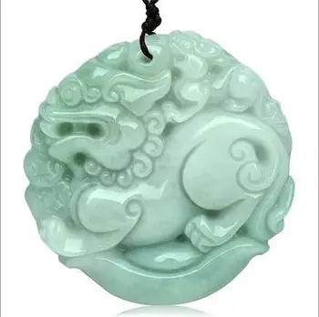 

Grade A pendant Pure manual sculpture god beast kirin pendant Collocation of bead string necklace charm male style