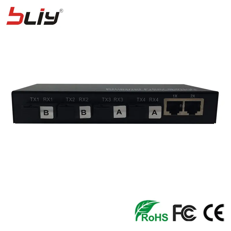 4 порта VLAN DIP-переключатель волокна RJ45 media converter 10/100 м и 2 CAT5 /6 fast ethernet