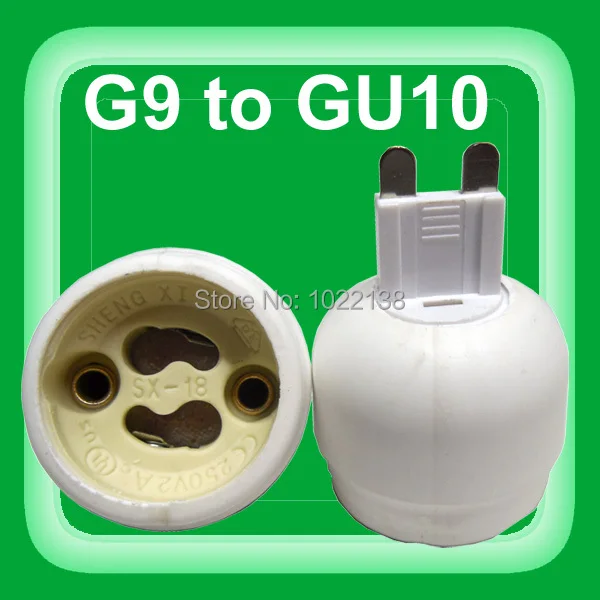 

10pcs/lot free shipping G9 to GU10 Adapter GU10 to G9 Socket GU10 Base lamp holder converter Led lighting accessories