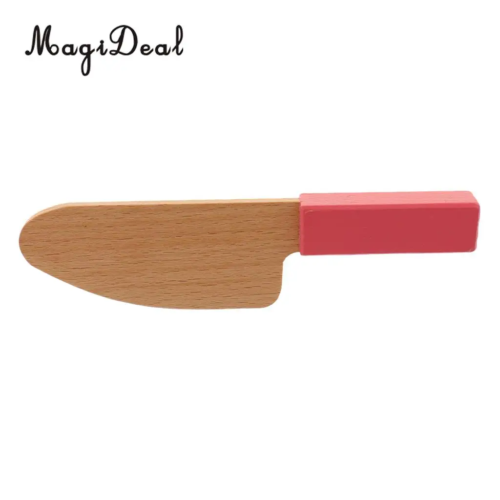 1Pc Wooden Mini Miniature Cut CuttingKnife Kitchen Kitchenware Dollhouse Toy for Kids Children Role Pretend Play Gadget 2Colors