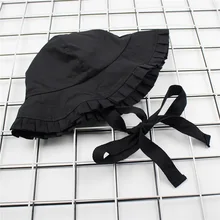 Сезон весна-лето Рыбацкая шляпа Раффлед свободная шляпа для женщин Корейская версия диких шляпа котелок галстук бабочка кепки Солнцезащитная Панама шапочки