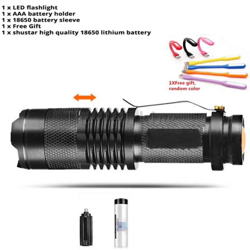 6000 люменов T6 L2 самый мощный фонарик с зумом светодиодный фонарь xhp50 18650 или AAA перезаряжаемый аккумулятор для охоты - Испускаемый цвет: Package B