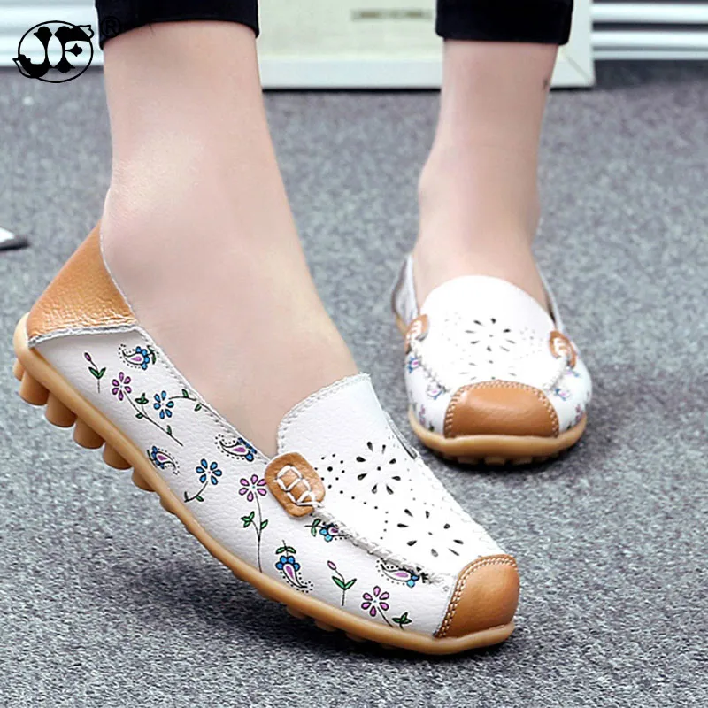 

Genuine Leather Shoes Women Ballet Flats Loafers Summer Moccasins Ladies Slip On Casual Flat Shoes Ballerina Blue Zapatos Mujer