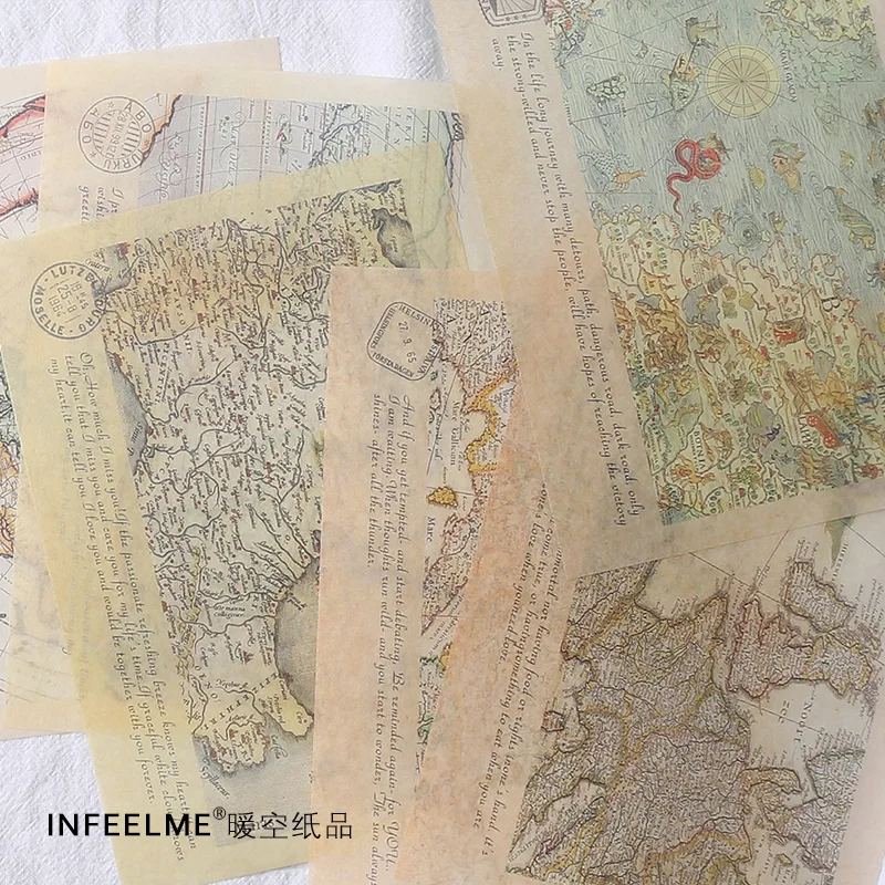 

30 PCS Vintage Newspaper Plants old map book journal retro letter plant Decorative Background Sticker DIY Scrapbooking Label
