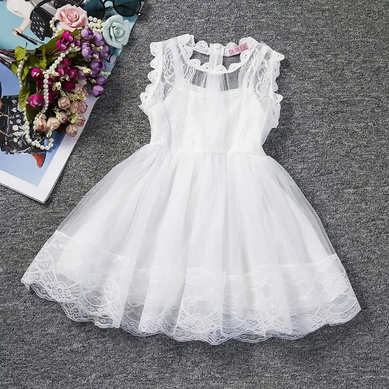 Платье принцессы для маленьких девочек летнее платье-пачка на день рождения для девочек, детский костюм детская одежда Vestidos, 2 34 От 5 до 6 лет - Цвет: White 1